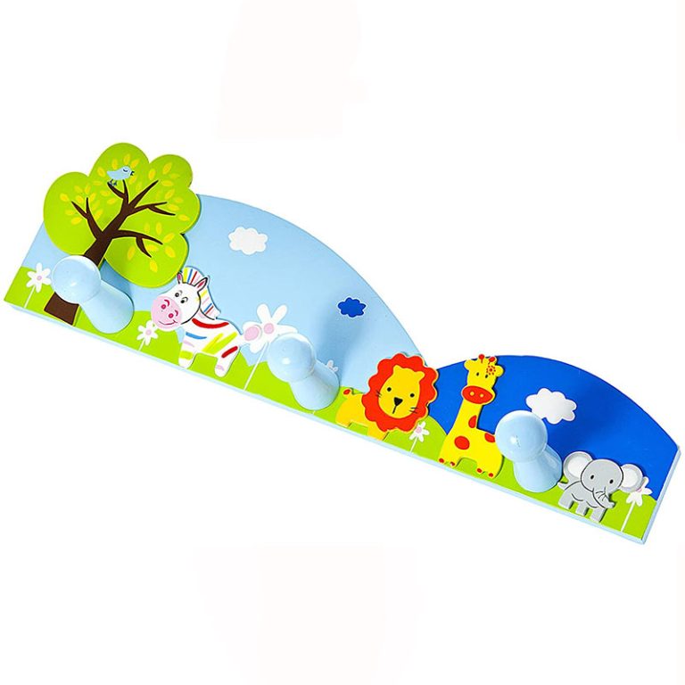 5 Porte-manteaux Enfants En Bois - Formes Animaux (girafe, Lion...) - Patères Murales Décoratives Chambre