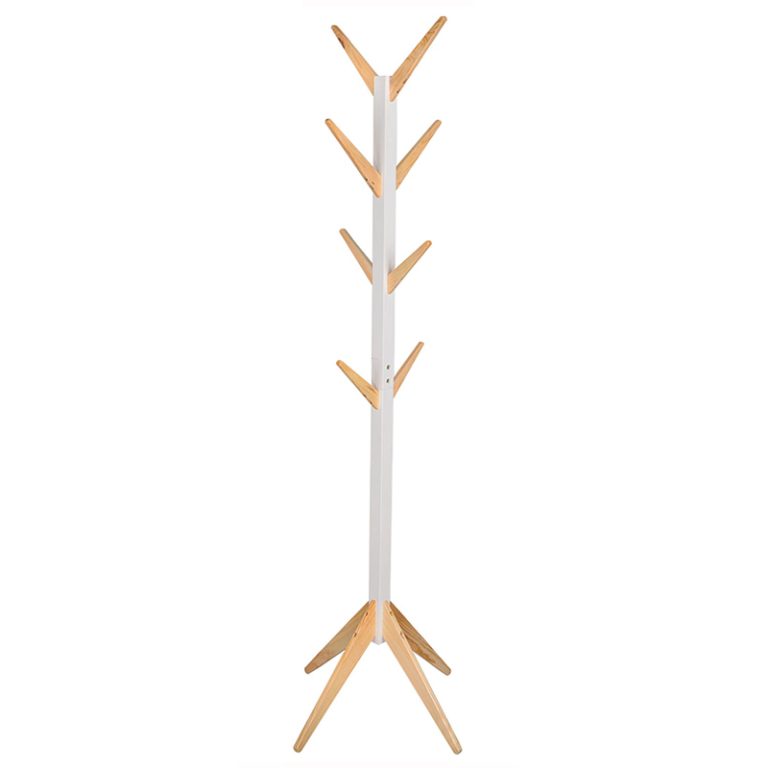 Porte-manteaux Sur Pied Massif – Bois, Fer Forgé Et Verre, 195 Cm