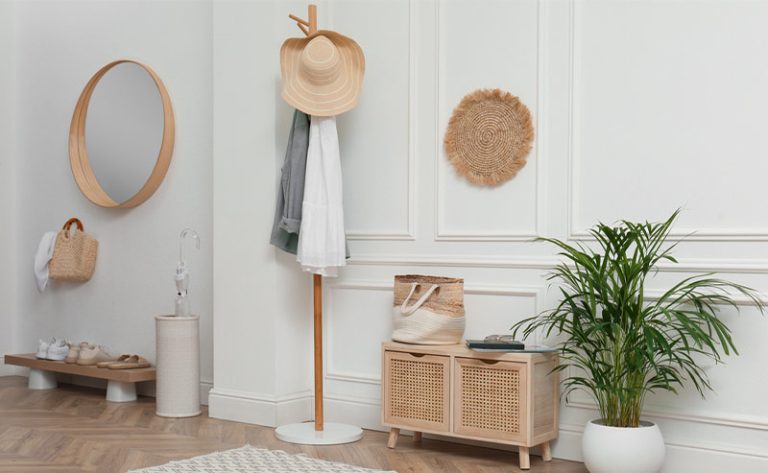 Porte Manteau sur Pied Blanc et Bois | Mon Porte Manteau