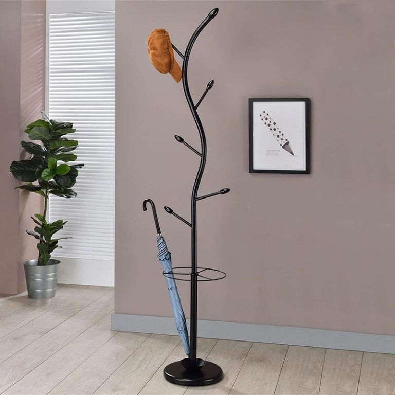 Porte-manteau Sur Pied Portant à Vêtements Avec 12 Crochets Bois Massif 51x51x184 Cm Noir - Porte-manteaux