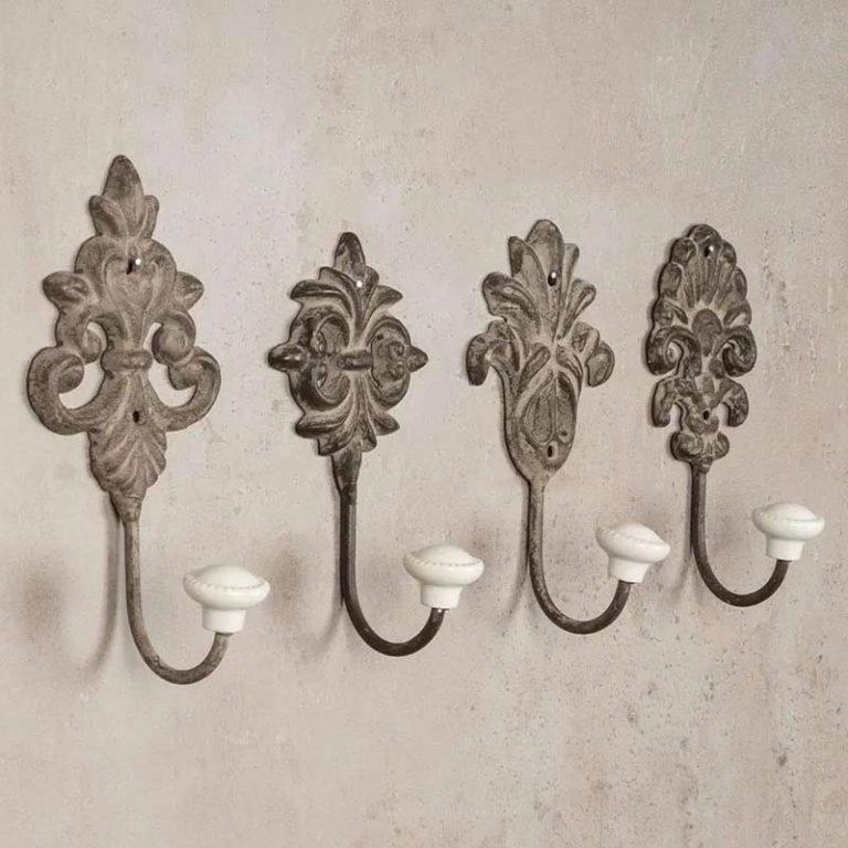 CALICOSY - Porte manteaux mural 5 patères en métal doré H40 cm - GIRAFFE