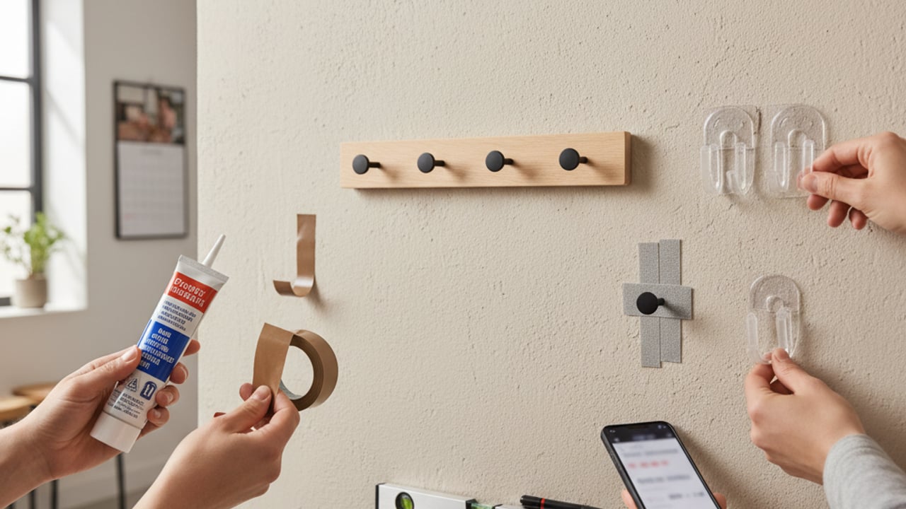 Quelles solutions existent pour fixer un porte-manteau sans percer ?